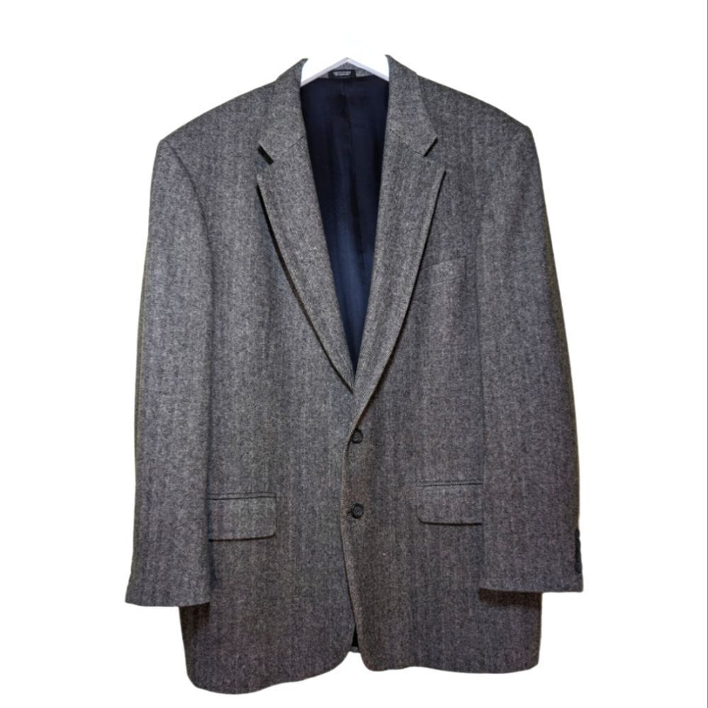 Vintage Camel‎ Hair Blazer sport coat vintage herringbone Robert Stock 42L